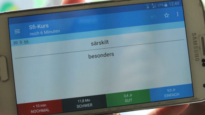 Schwedisch lernen mit der Anki-App für's Smartphone.